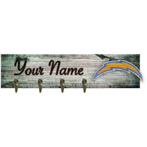 Los Angeles Chargers 24" x 6" Personalized Mounted Coat Hanger
