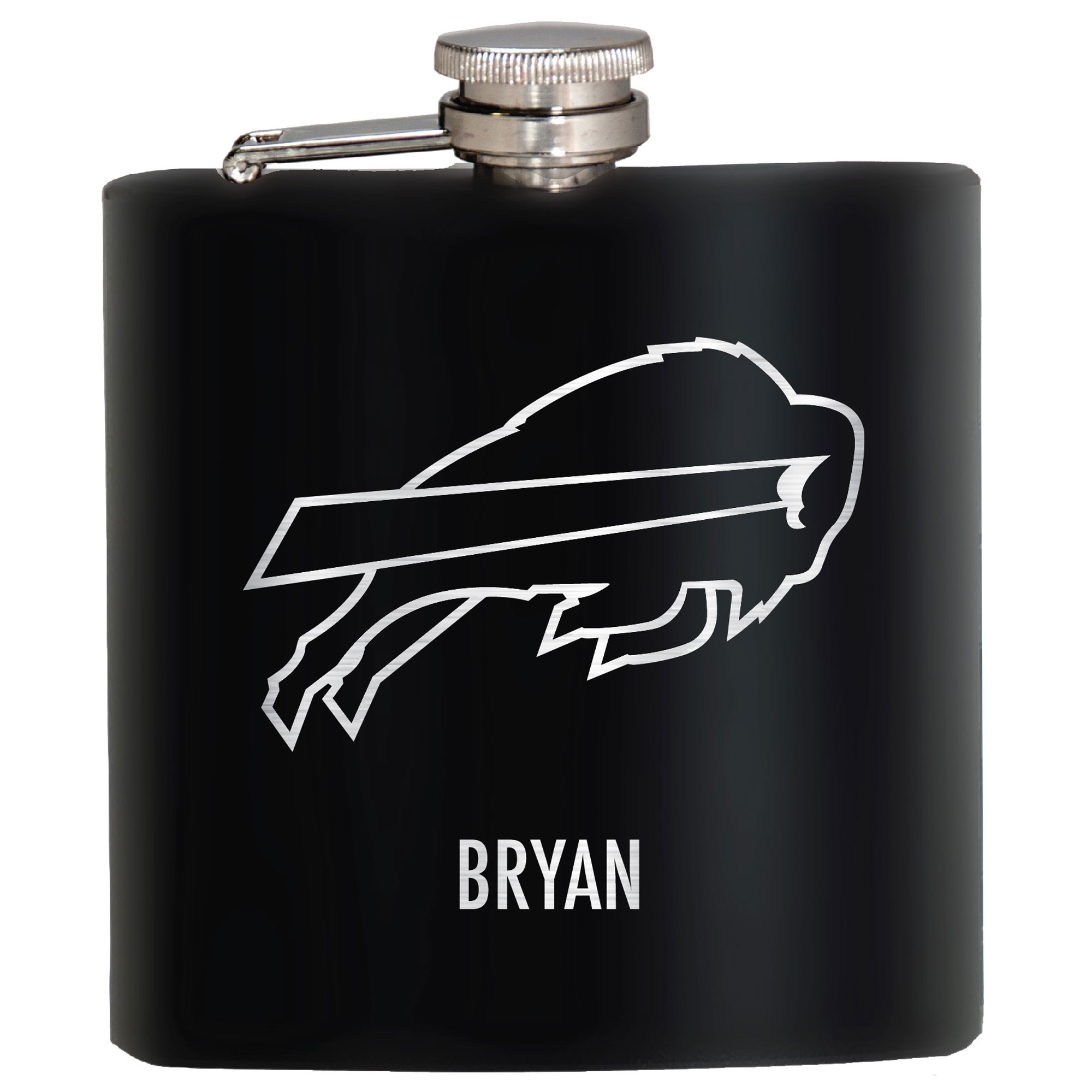 Black Buffalo Bills 6oz. Personalized Stealth Hip Flask