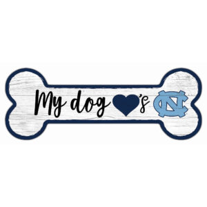 North Carolina Tar Heels 6" x 12" Team Dog Bone Sign