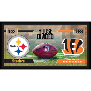 Pittsburgh Steelers vs. Cincinnati Bengals Framed 10" x 20" House Divided Football Collage