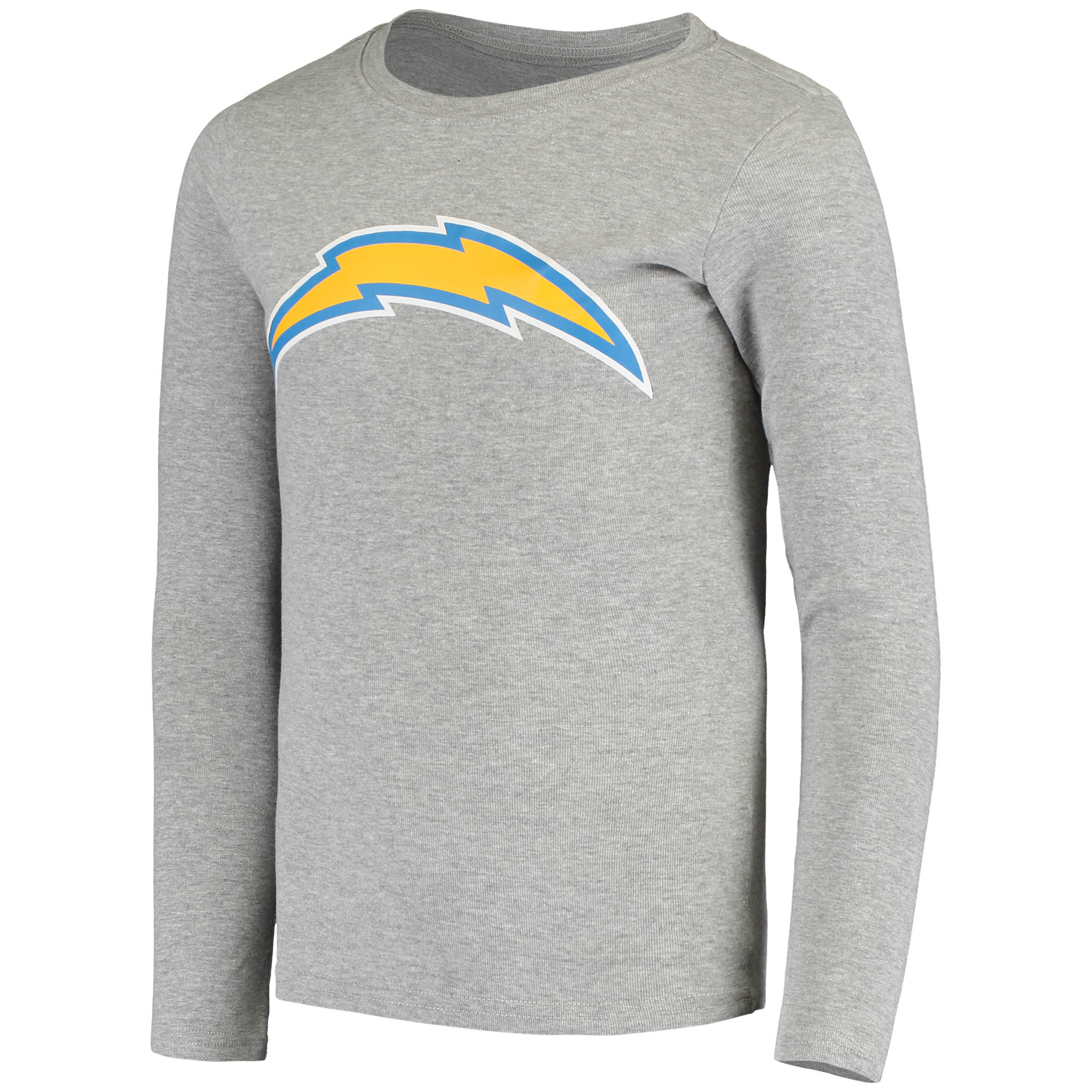 Youth Gray Los Angeles Chargers Long Sleeve T-Shirt & Pants Sleep Set - Image 8