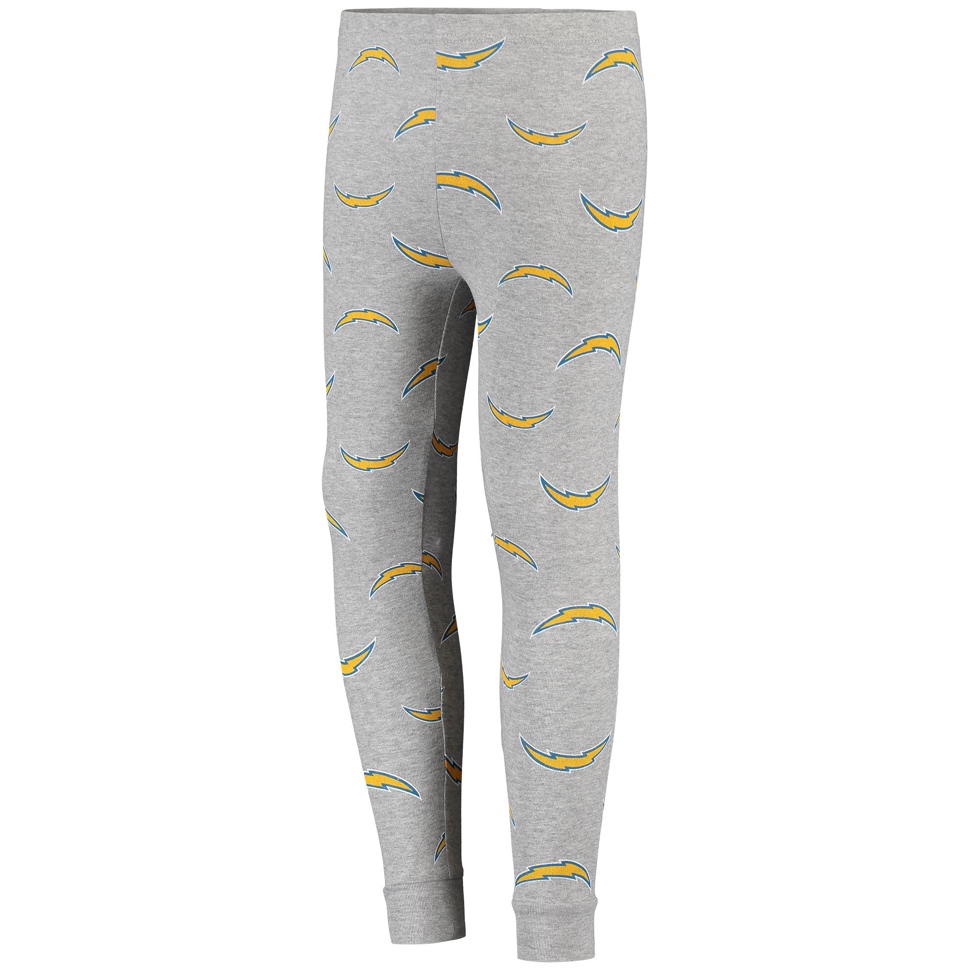 Youth Gray Los Angeles Chargers Long Sleeve T-Shirt & Pants Sleep Set - Image 5