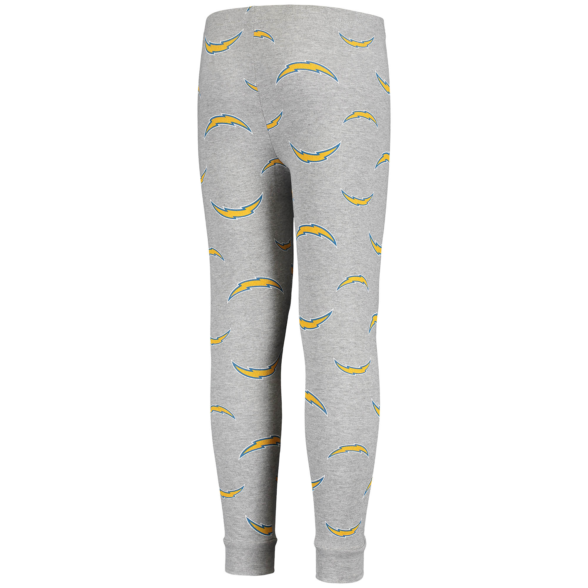 Youth Gray Los Angeles Chargers Long Sleeve T-Shirt & Pants Sleep Set - Image 6