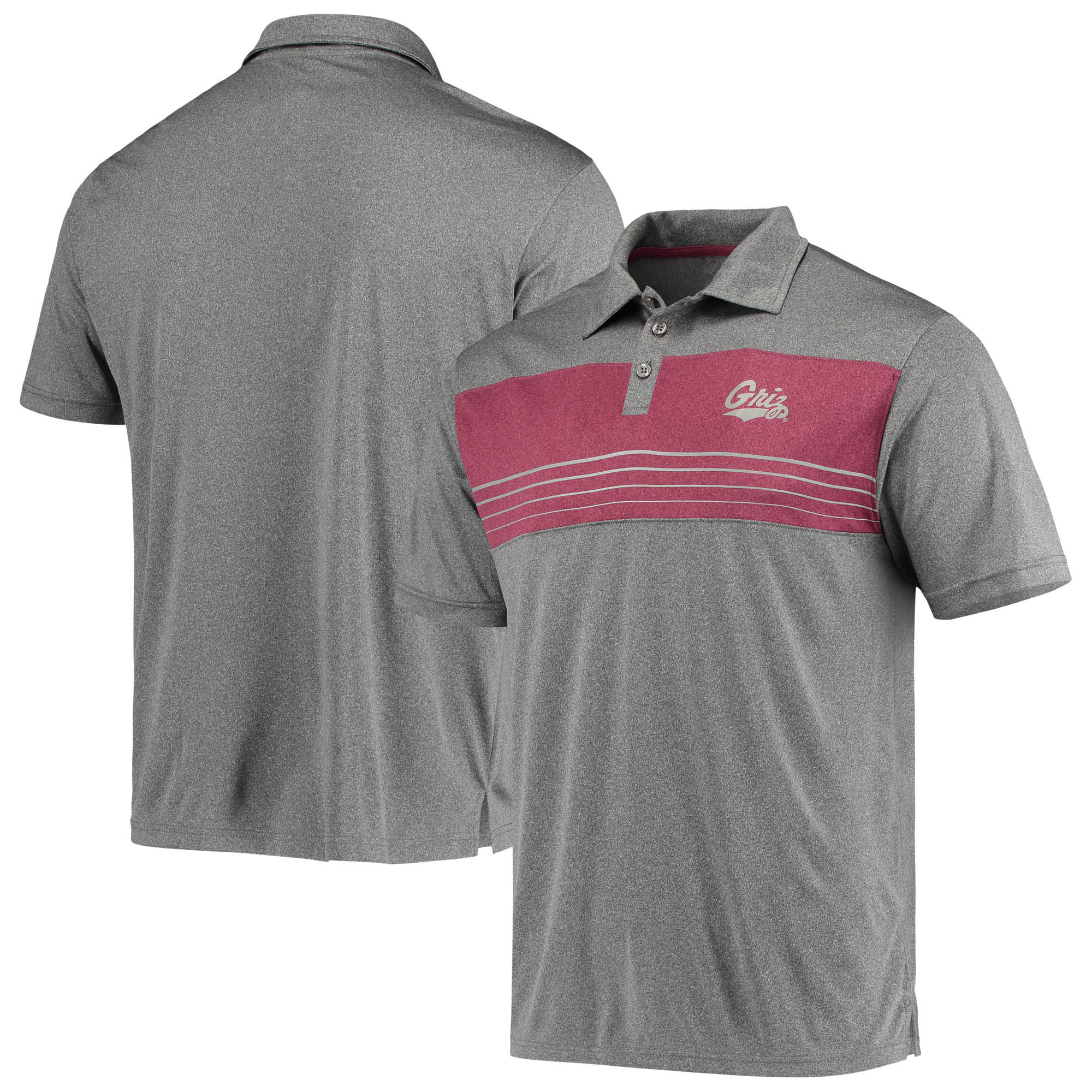 Men's Colosseum Heathered Charcoal Montana Grizzlies Smithers Polo - Image 5