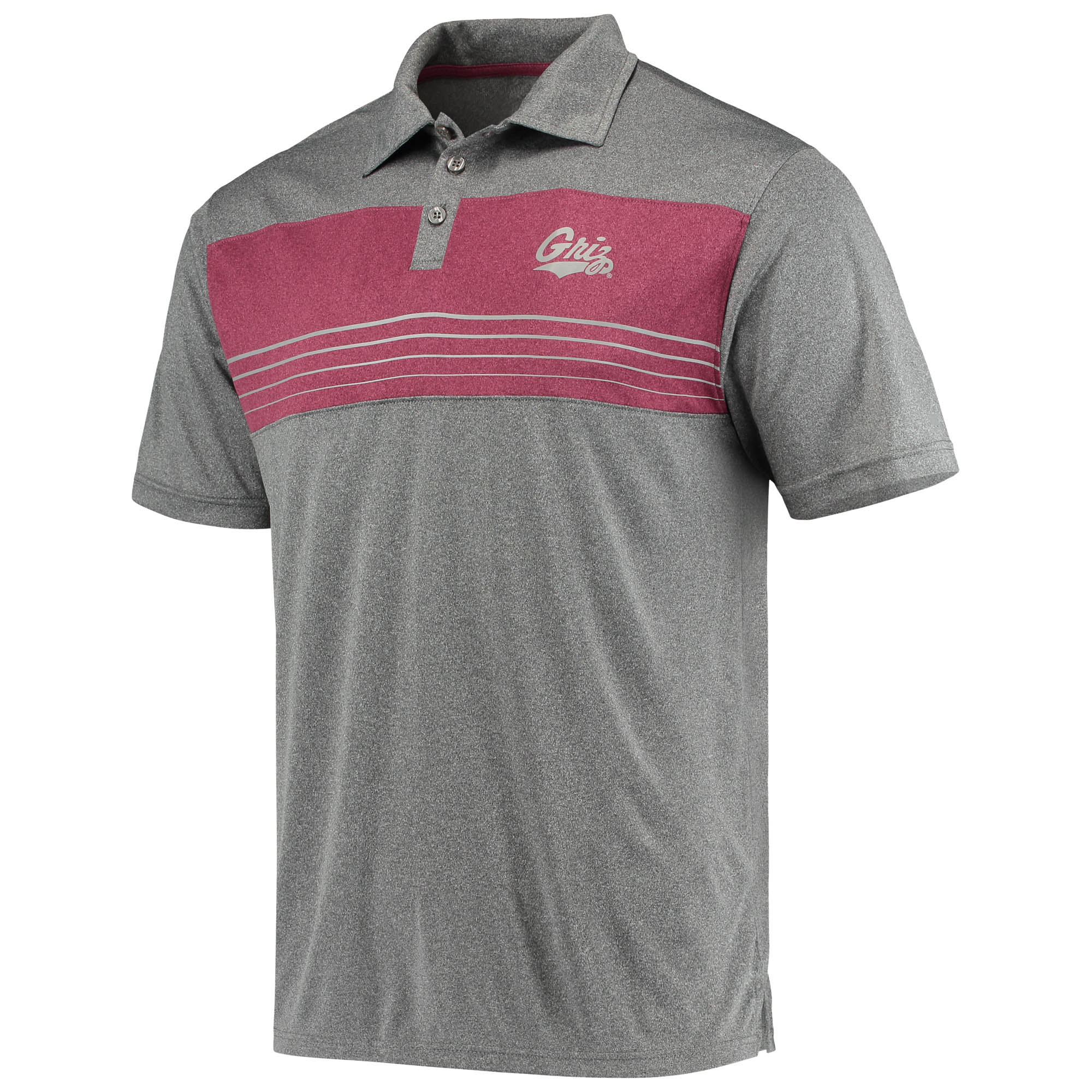 Men's Colosseum Heathered Charcoal Montana Grizzlies Smithers Polo - Image 3