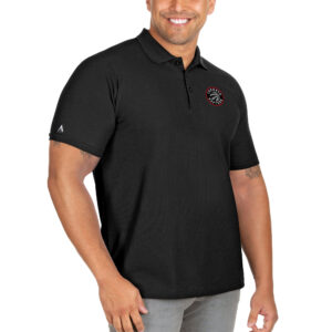 Men's Antigua Black Toronto Raptors Big & Tall Legacy Pique Polo