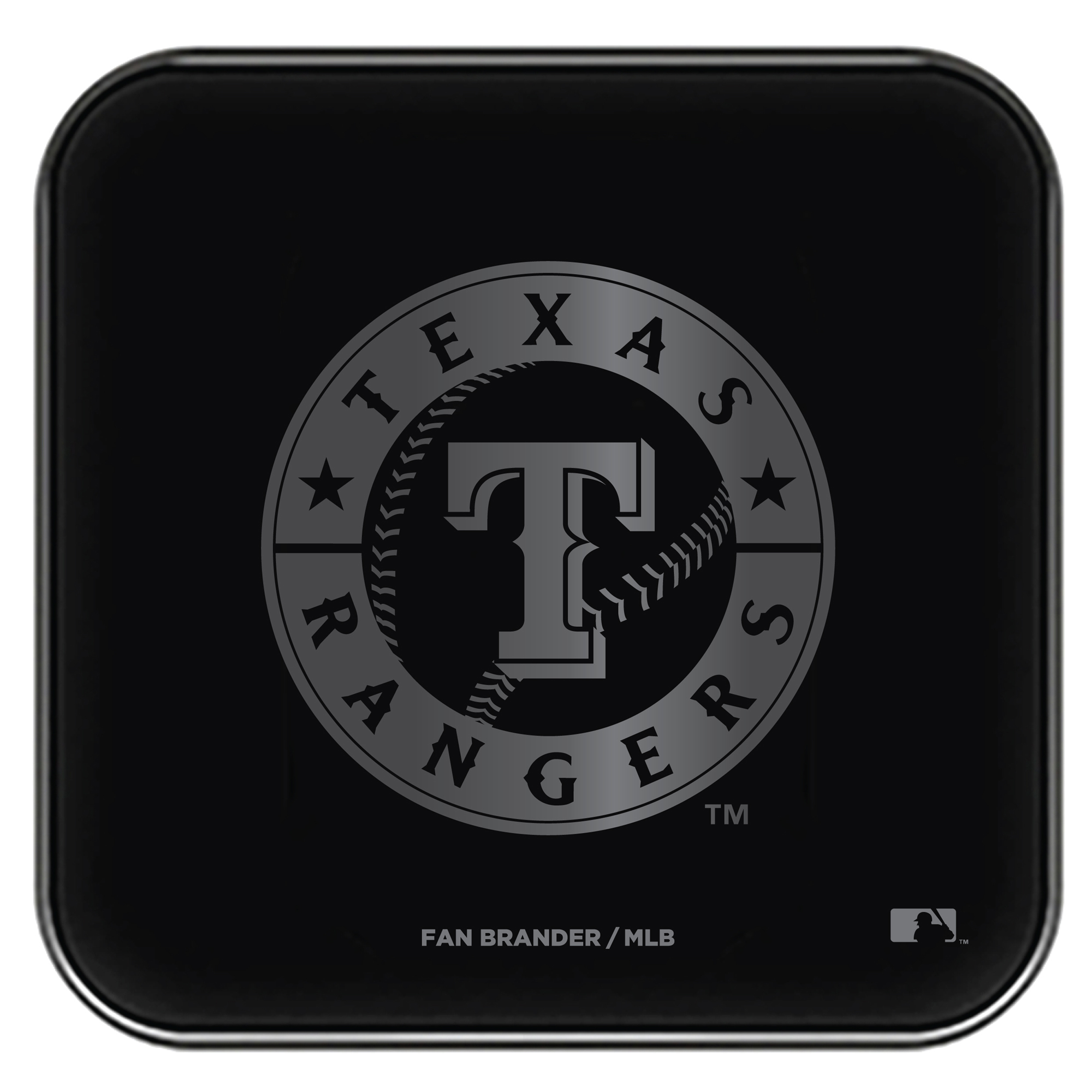 Black Texas Rangers Fast Charging Glass Wireless Charge Pad
