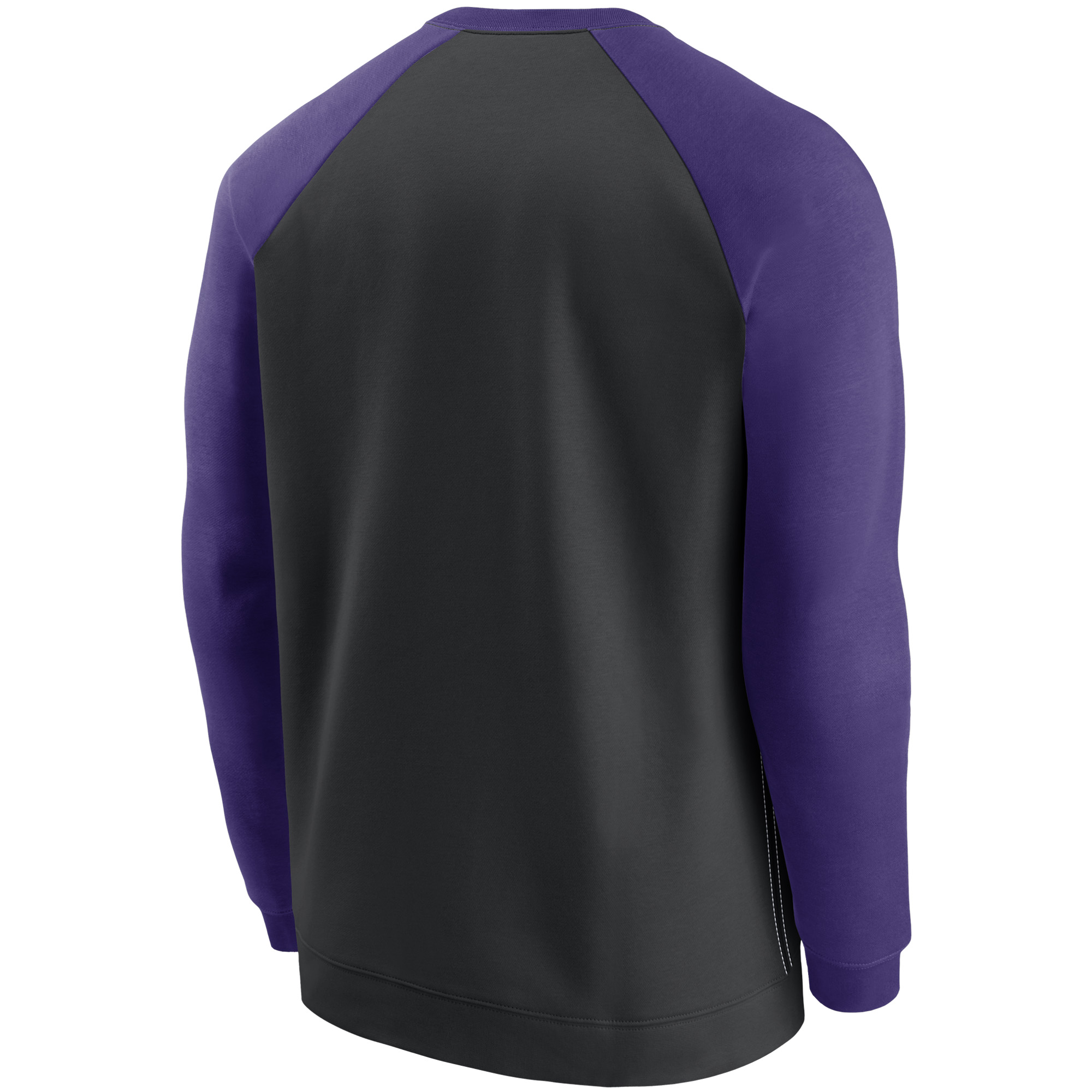 Men's Nike Black/Purple Minnesota Vikings Historic Raglan Crew Performance Sweater - Image 7