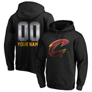 Men's Black Cleveland Cavaliers Midnight Mascot Personalized Name & Number Pullover Hoodie