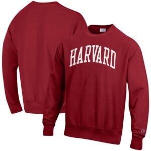 Men's Champion Crimson Harvard Crimson Arch Reverse Weave Pullover Sweatshirt