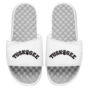 Youth ISlide White Tuskegee Golden Tigers Wordmark Slide Sandals
