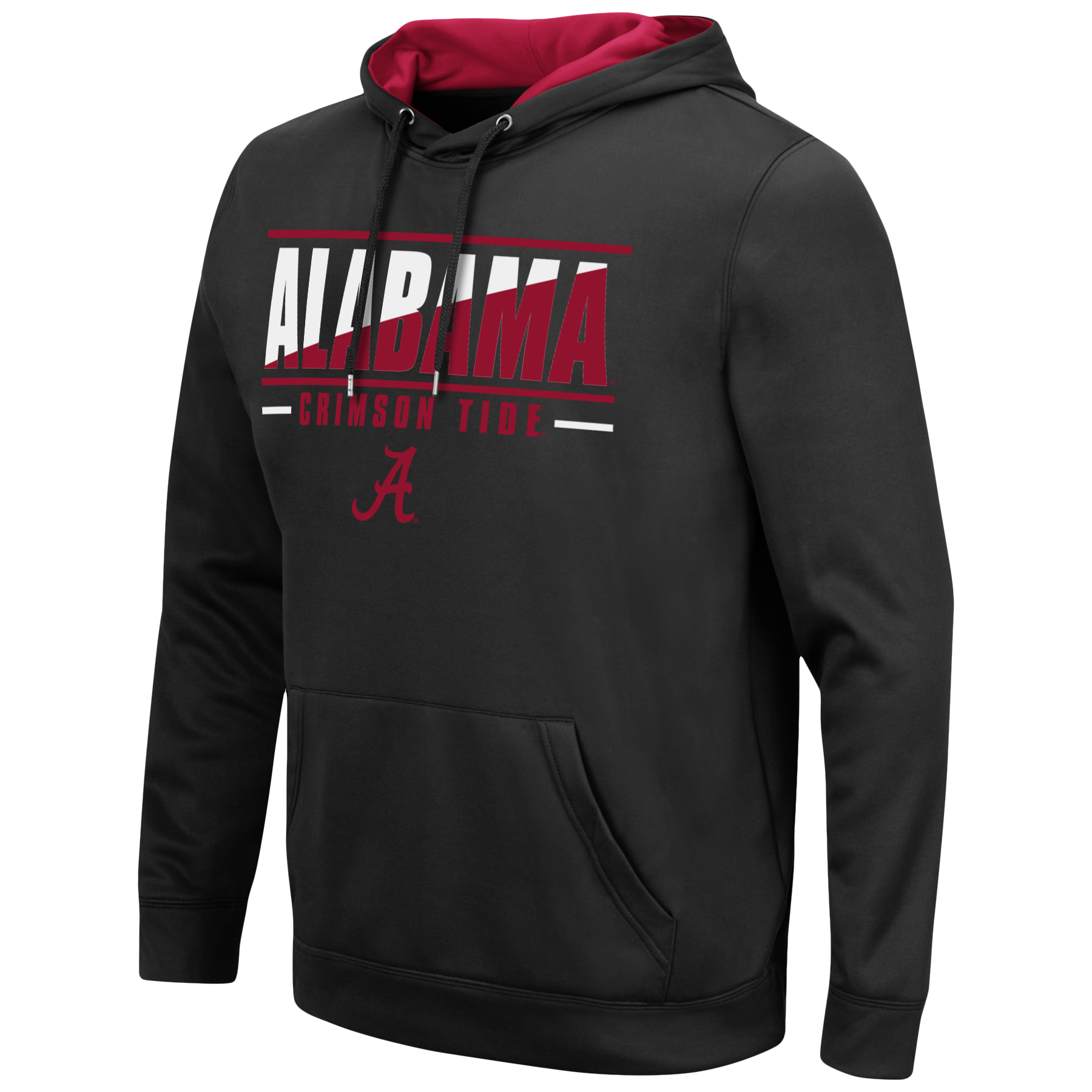Men's Colosseum Black Alabama Crimson Tide Slash Stack 2.0 Pullover Hoodie - Image 3
