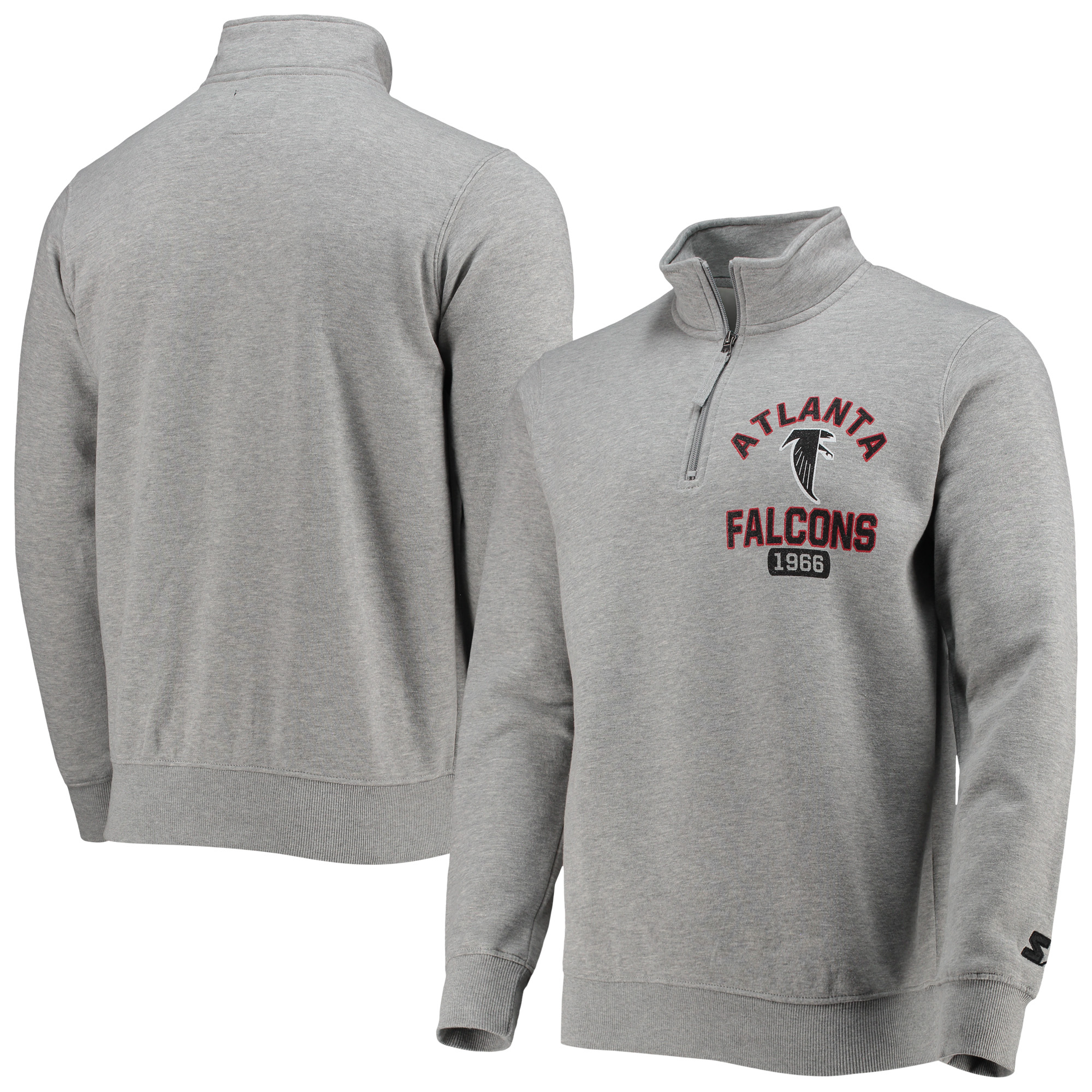 Men's Starter Gray Atlanta Falcons Throwback Heisman Quarter-Zip Jacket - Image 2