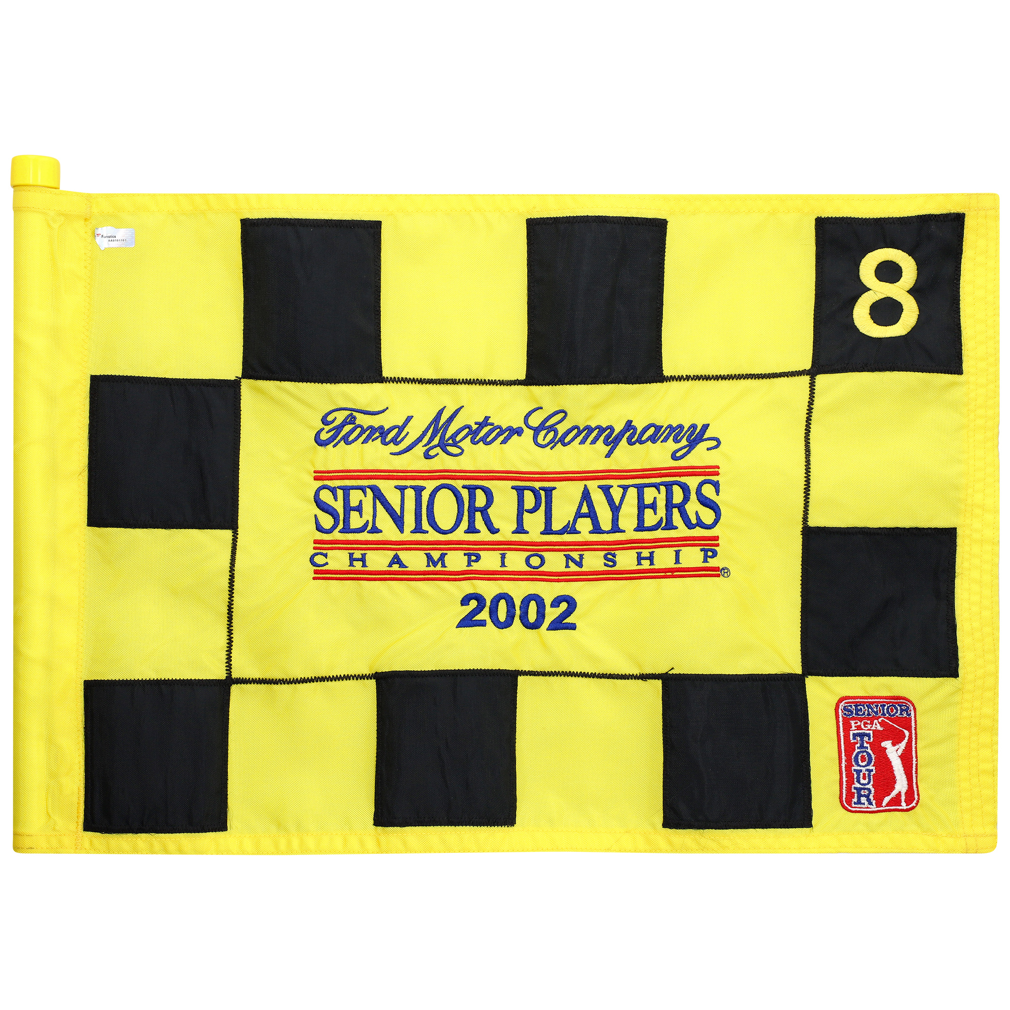 PGA TOUR Event-Used #8 Checkered Pin Flag from The SENIOR PLAYERS Championship on July 11th to 14th 2002