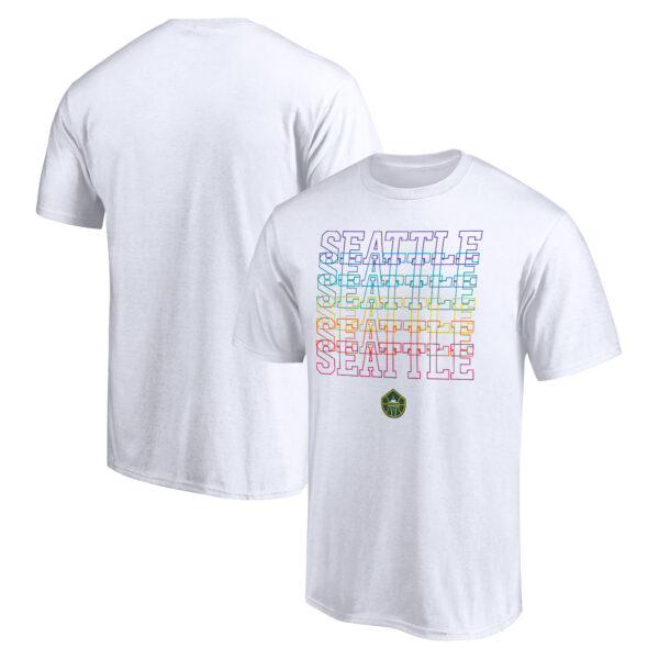 Unisex White Seattle Storm Wordmark Pride T-Shirt