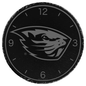 Gray Oregon State Beavers 12'' Slate Clock