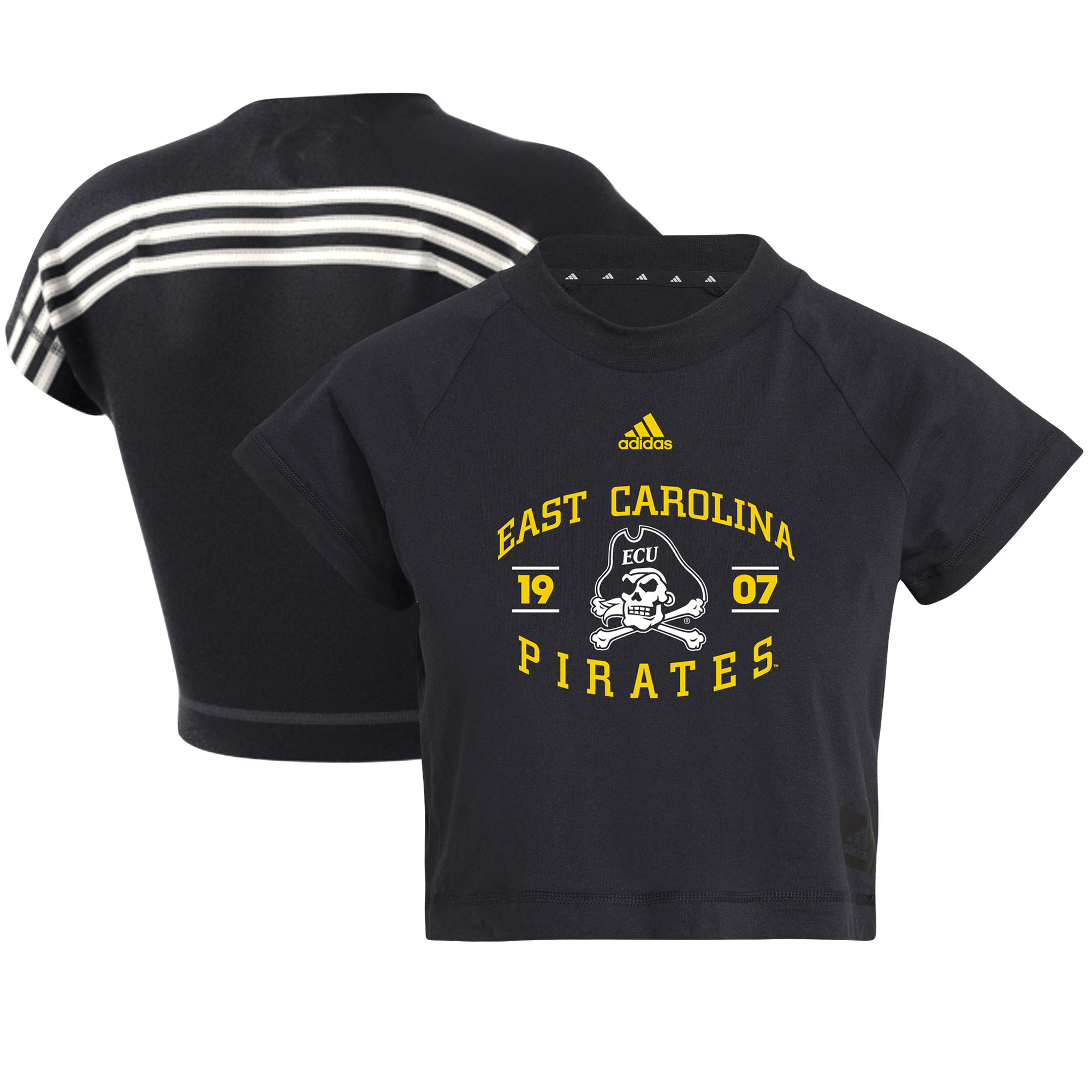 Women's adidas Black ECU Pirates Recycled Cropped T-Shirt - Image 5