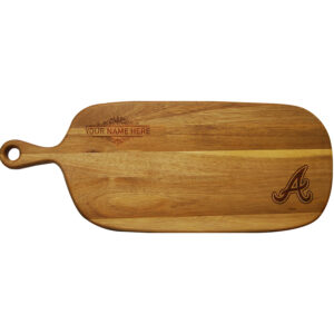 Atlanta Braves Personalized Acacia Paddle Serving Board