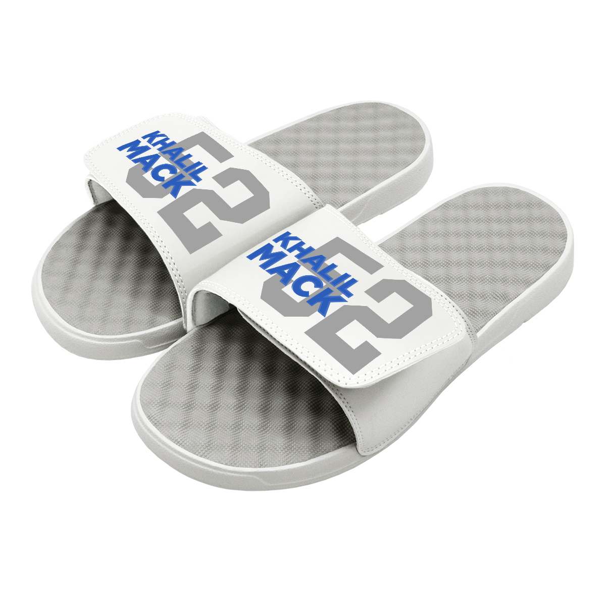 Youth ISlide Khalil Mack White NFLPA Number Fan Slide Sandals - Image 5