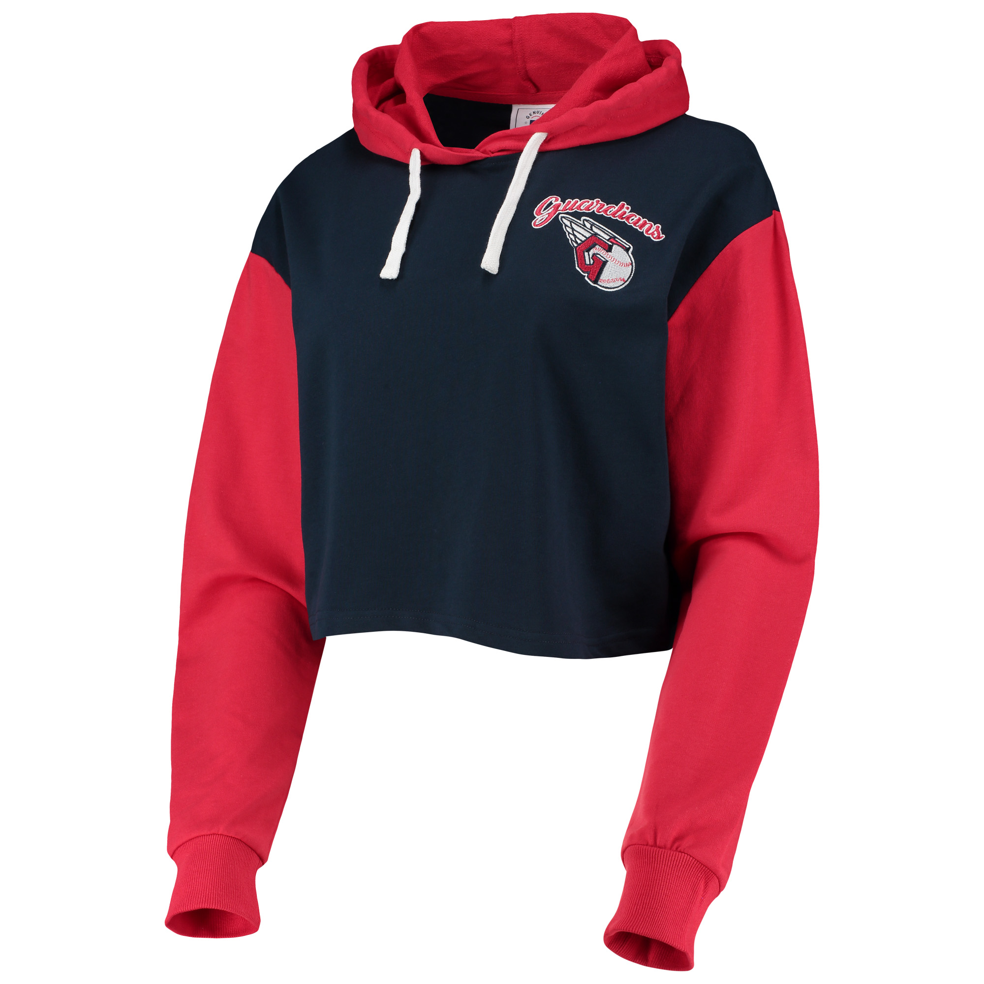 Women's FOCO Navy/Red Cleveland Guardians Color-Block Pullover Hoodie & Shorts Lounge Set - Image 9