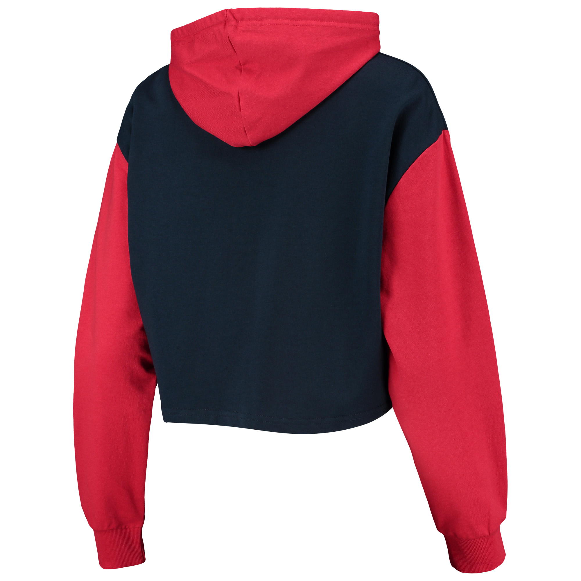 Women's FOCO Navy/Red Cleveland Guardians Color-Block Pullover Hoodie & Shorts Lounge Set - Image 4