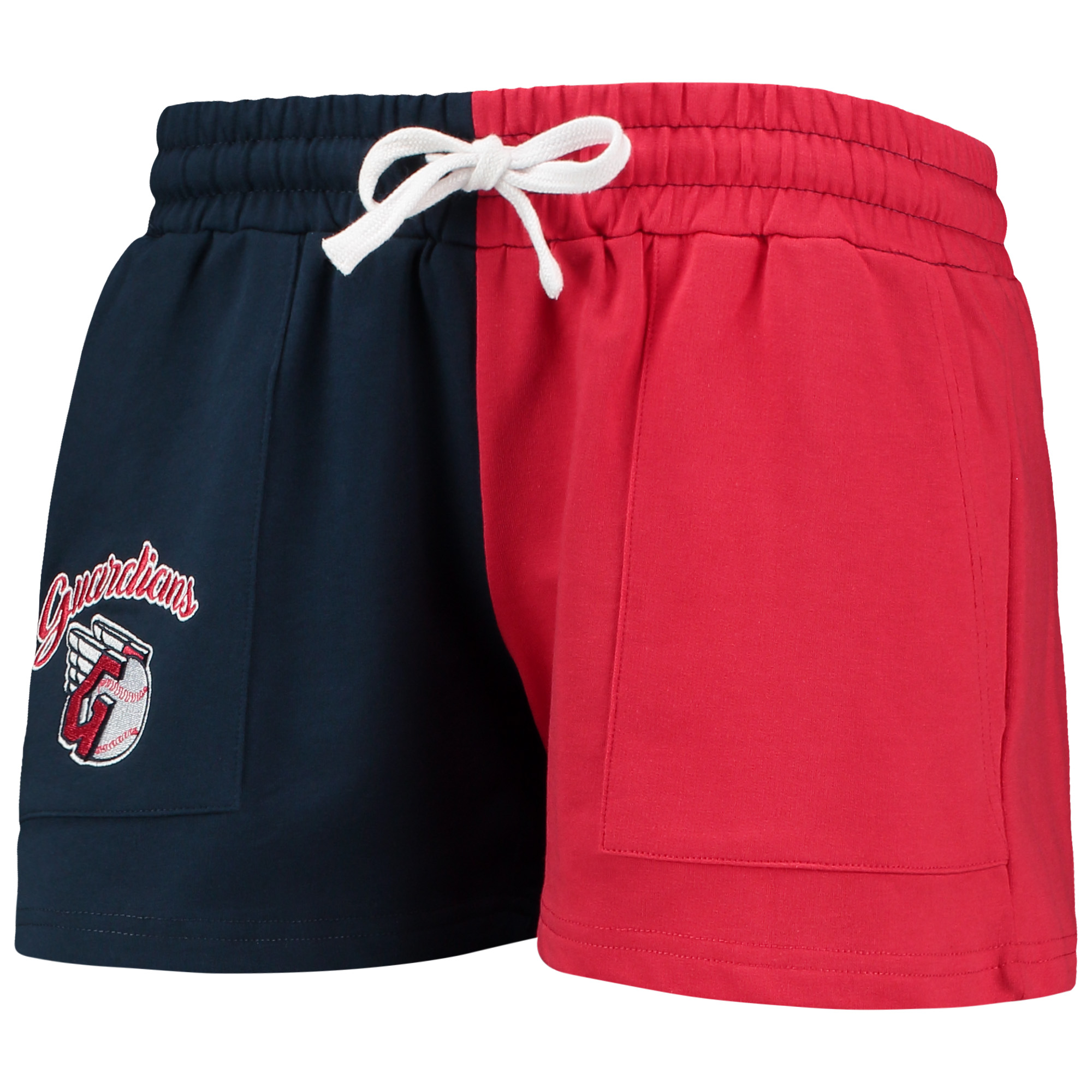 Women's FOCO Navy/Red Cleveland Guardians Color-Block Pullover Hoodie & Shorts Lounge Set - Image 5