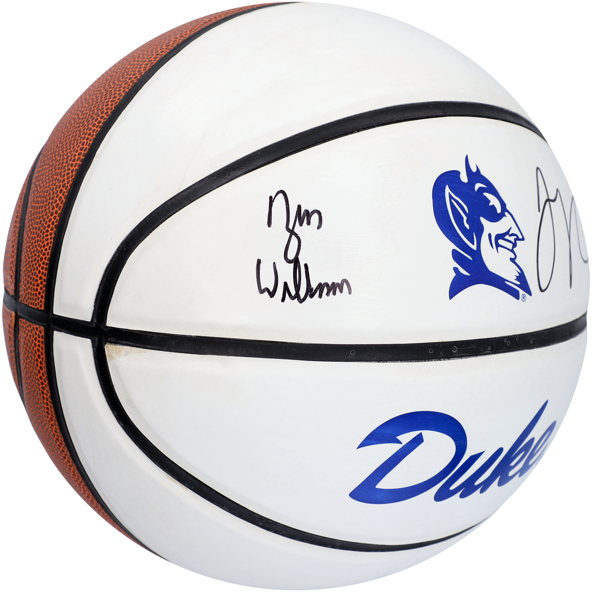 Jayson Tatum/Zion Williamson Duke Blue Devils Multi-Signed White Panel Basketball - Image 7
