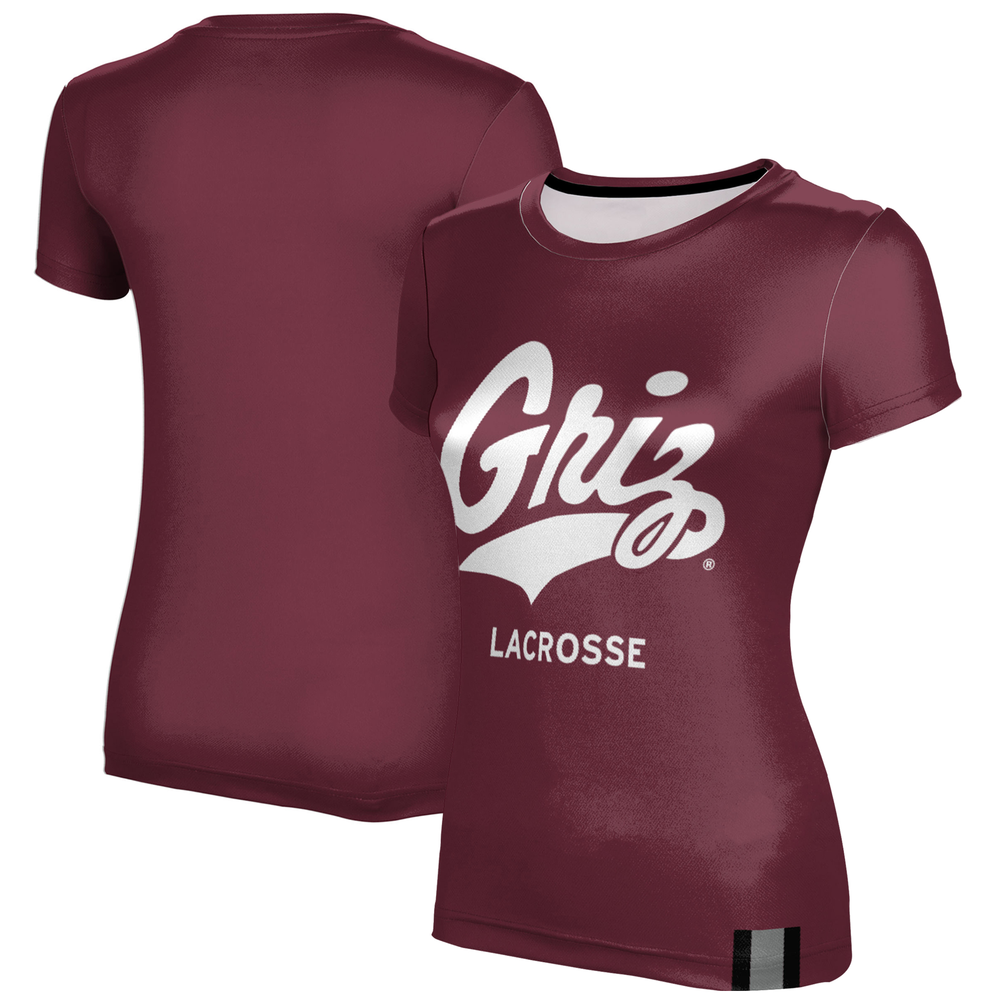 Women's Maroon Montana Grizzlies Lacrosse T-Shirt