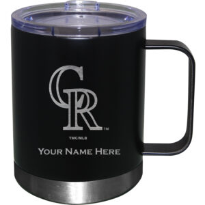 Black Colorado Rockies 12oz. Personalized Stainless Steel Lowball with Handle
