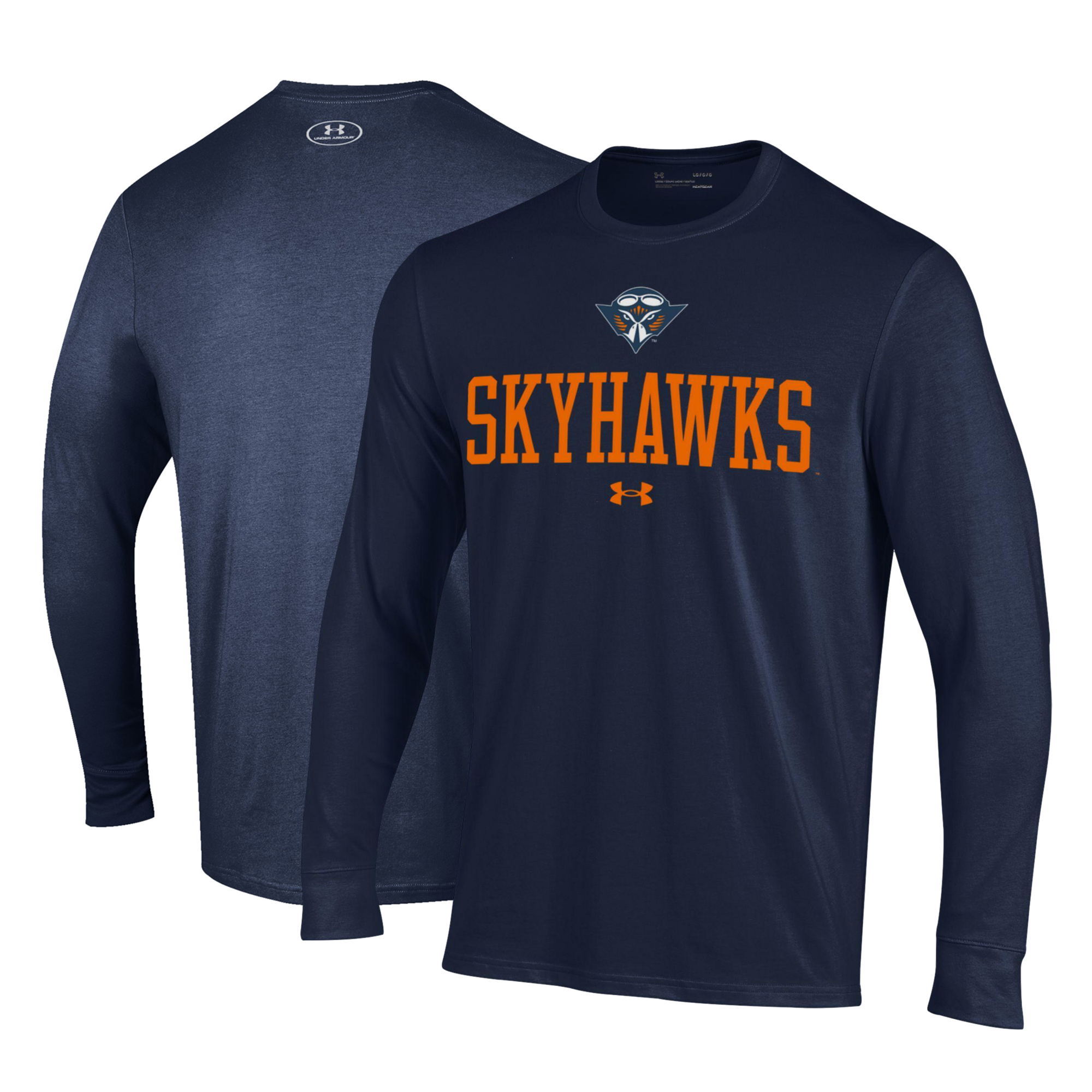 Men's Under Armour Navy Tennessee-Martin Skyhawks Performance Long Sleeve T-Shirt - Image 5