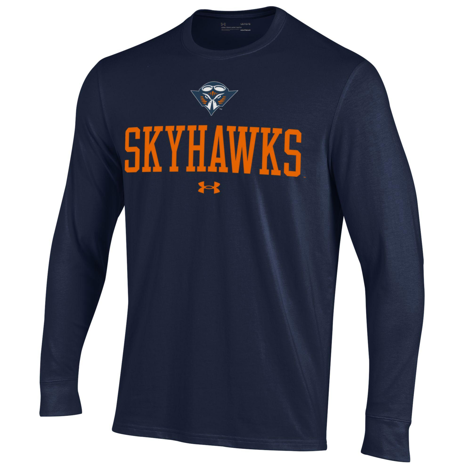 Men's Under Armour Navy Tennessee-Martin Skyhawks Performance Long Sleeve T-Shirt - Image 6