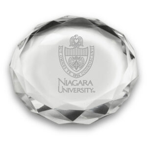 Niagara University Purple Eagles 3'' Optic Crystal Faceted Paperweight