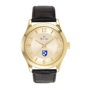 Men's Gold New Hampshire Wildcats Stainless Steel Watch with Leather Band