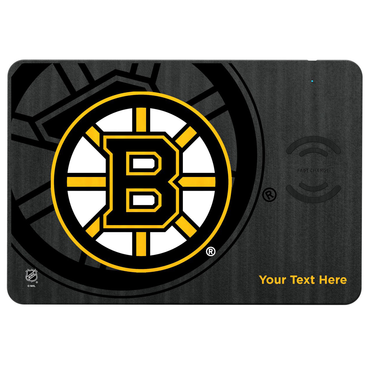 Boston Bruins Personalized Wireless Charger & Mouse Pad