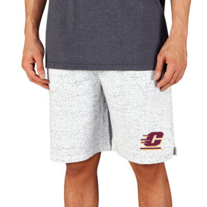 Men's Concepts Sport White/Charcoal Cent. Michigan Chippewas Throttle Knit Jam Shorts