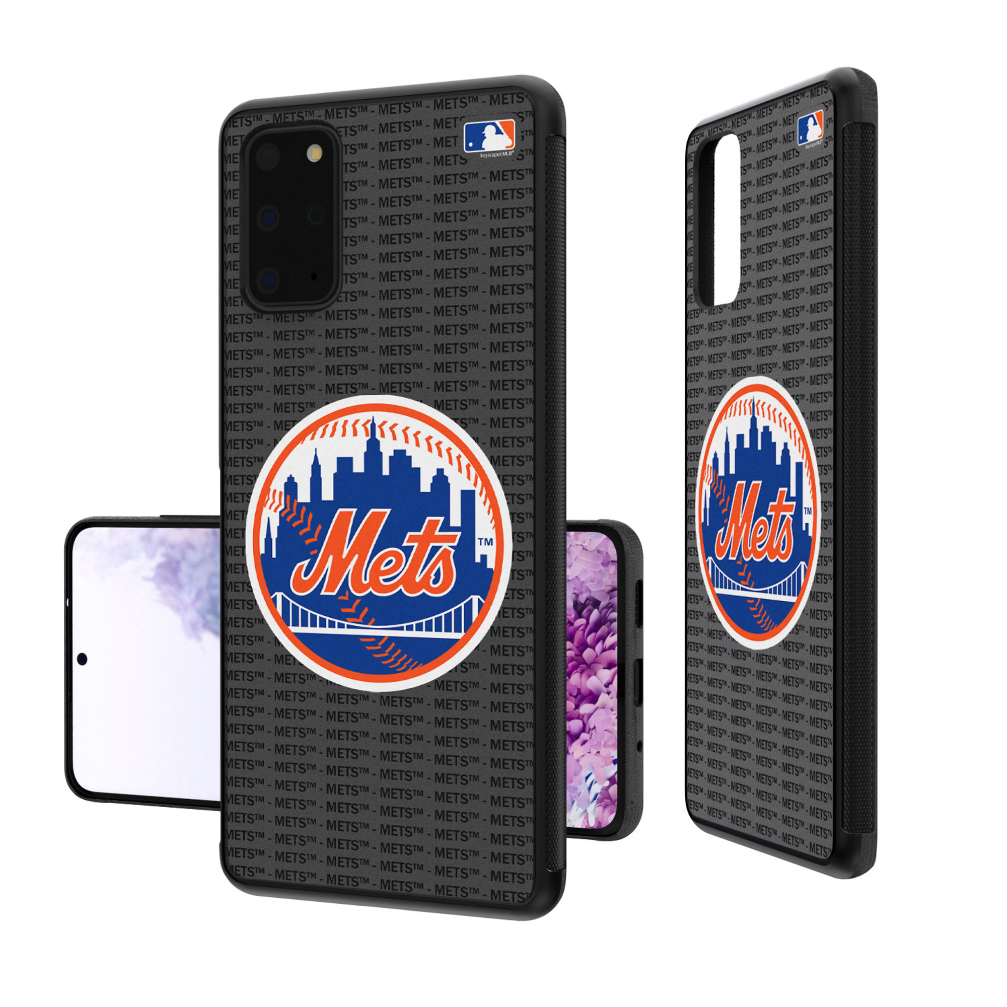 New York Mets Galaxy Text Backdrop Design Bump Case