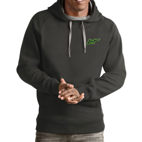 Men's Antigua Charcoal Saskatchewan Rush Victory Pullover Hoodie