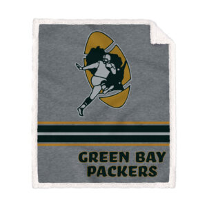 Green Bay Packers 50'' x 60'' Vintage Triple Stripe French Terry Sherpa Blanket