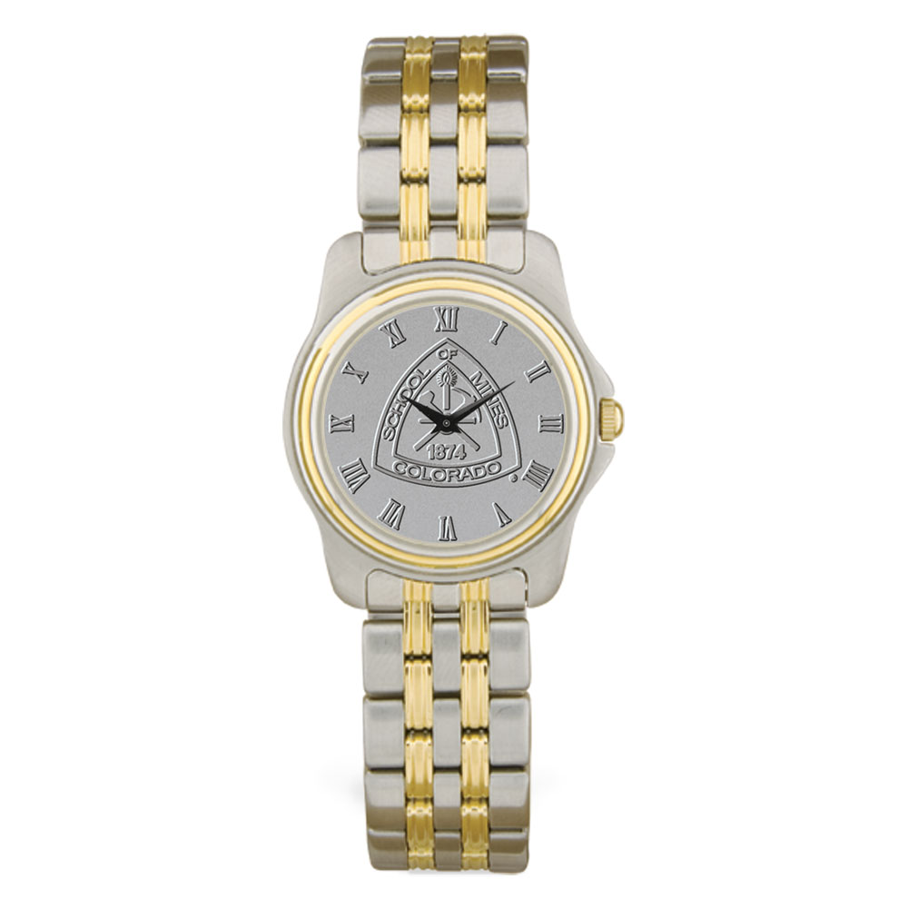 Women's Colorado School of Mines Orediggers Personalized Two-Tone Wristwatch