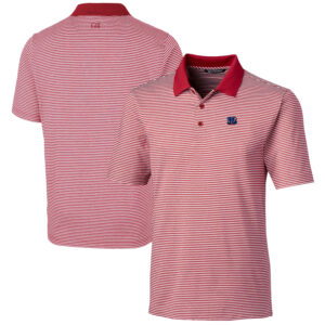 Men's Cutter & Buck Cardinal Cincinnati Bengals Big & Tall Forge Tonal Stripe Stretch Polo