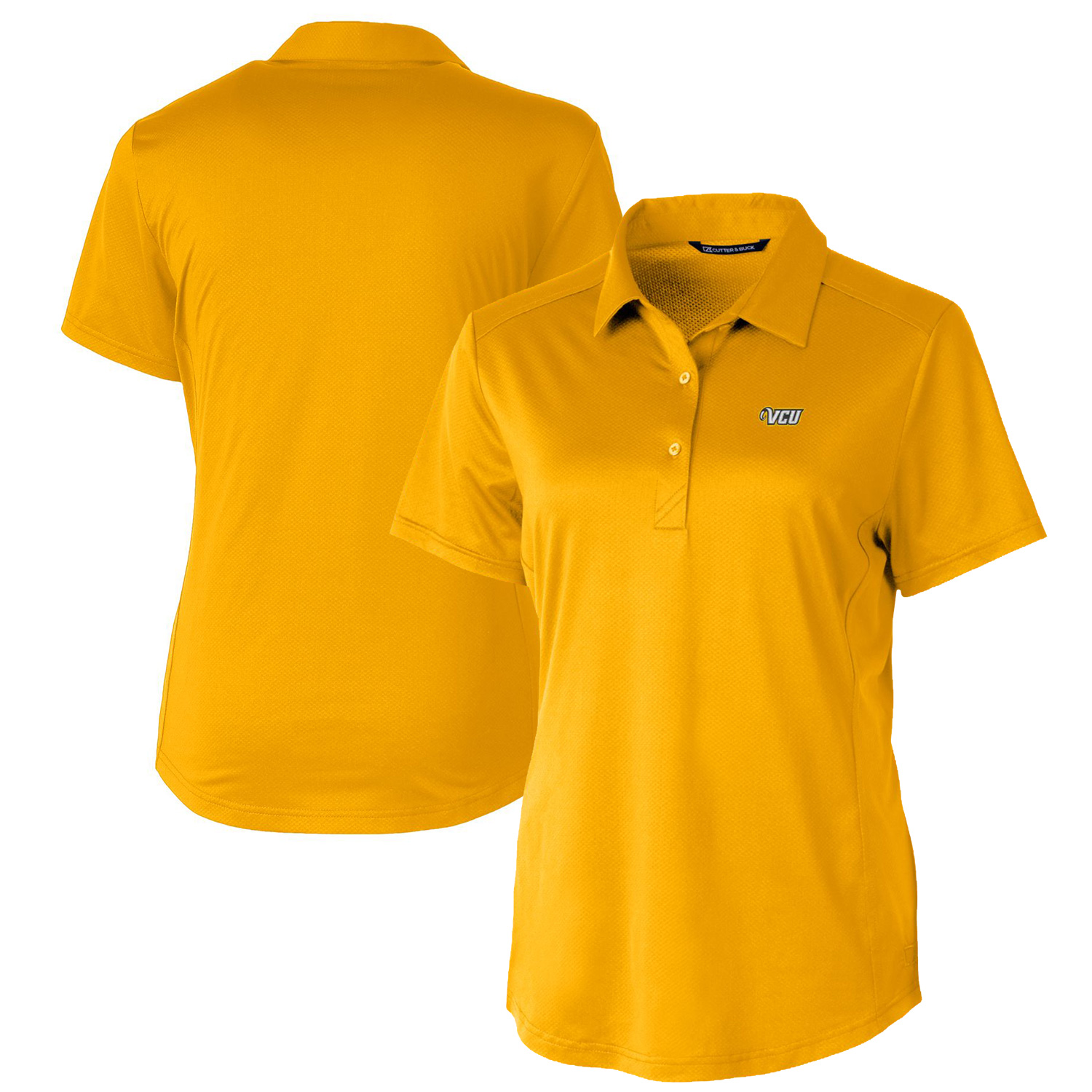 Women's Cutter & Buck Gold VCU Rams Prospect Textured Stretch Polo - Image 5