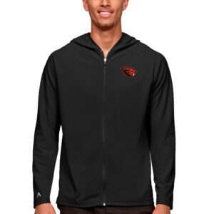 Men's Antigua Black Oregon State Beavers Legacy Full-Zip Hoodie