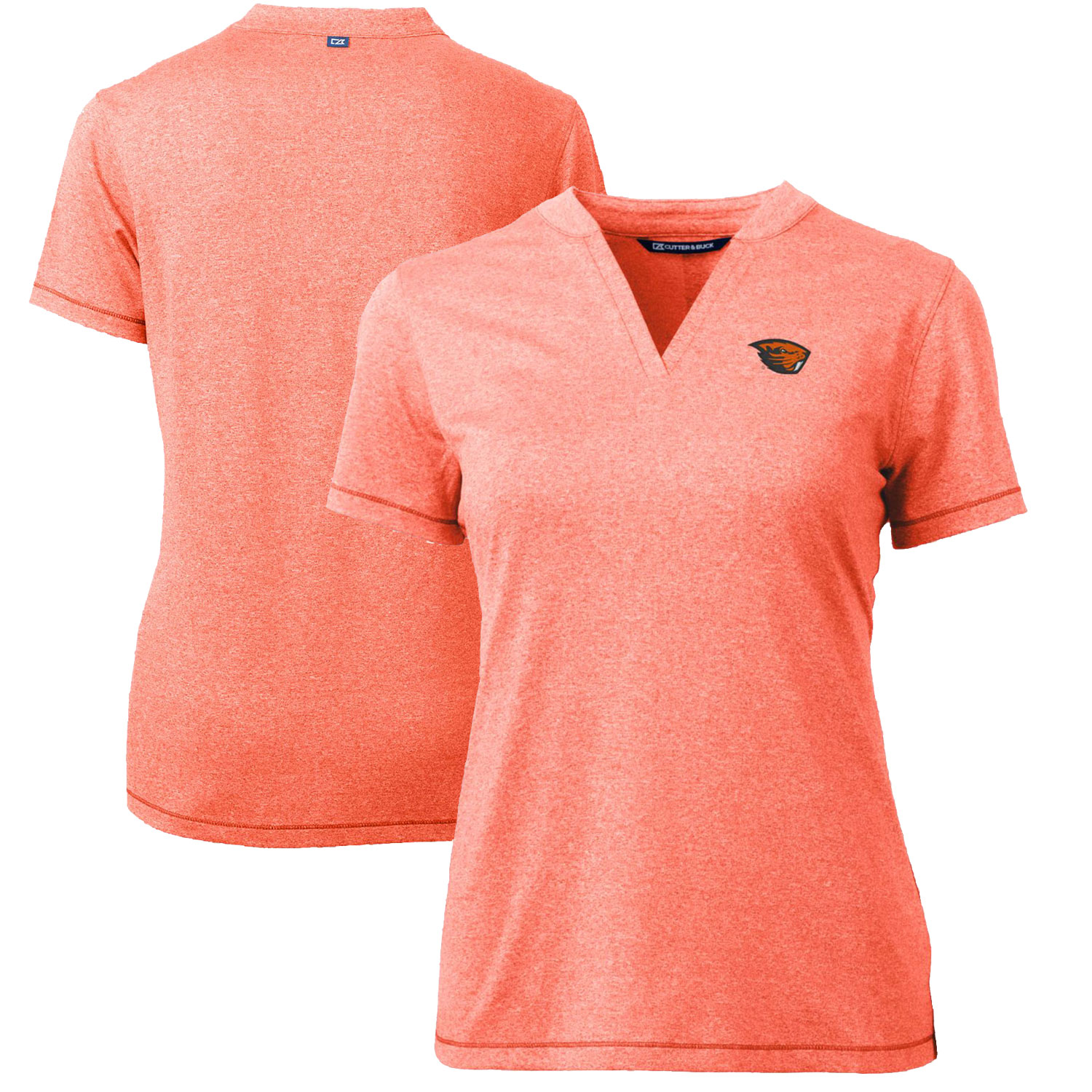 Women's Cutter & Buck Heather Orange Oregon State Beavers Forge Blade V-Neck Top - Image 2