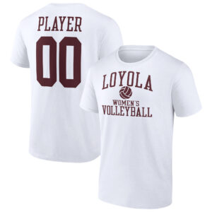 Men's White Loyola Chicago Ramblers Women's Volleyball Pick-A-Player NIL Gameday Tradition T-Shirt