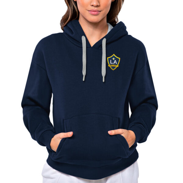 Women's Antigua Navy LA Galaxy Team Logo Victory Pullover Hoodie