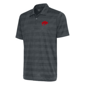 Men's Antigua Charcoal Buffalo Bills Team Logo Throwback Compass Polo