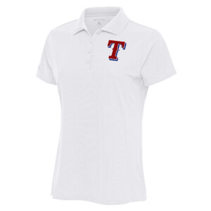 Women's Antigua White Texas Rangers Logo Legacy Pique Polo