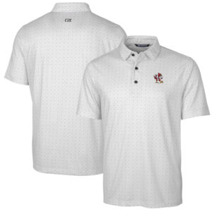 Men's Cutter & Buck Charcoal Louisville Cardinals Team Logo Big & Tall Pike Double Dot Print Stretch Polo