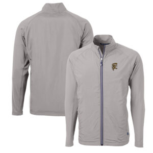 Men's Cutter & Buck Gray Grambling Tigers Adapt Eco Knit Hybrid Recycled Full-Zip Jacket