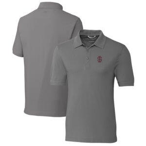 Men's Cutter & Buck Steel Southern Illinois Salukis Advantage Tri-Blend DryTec Pique Polo